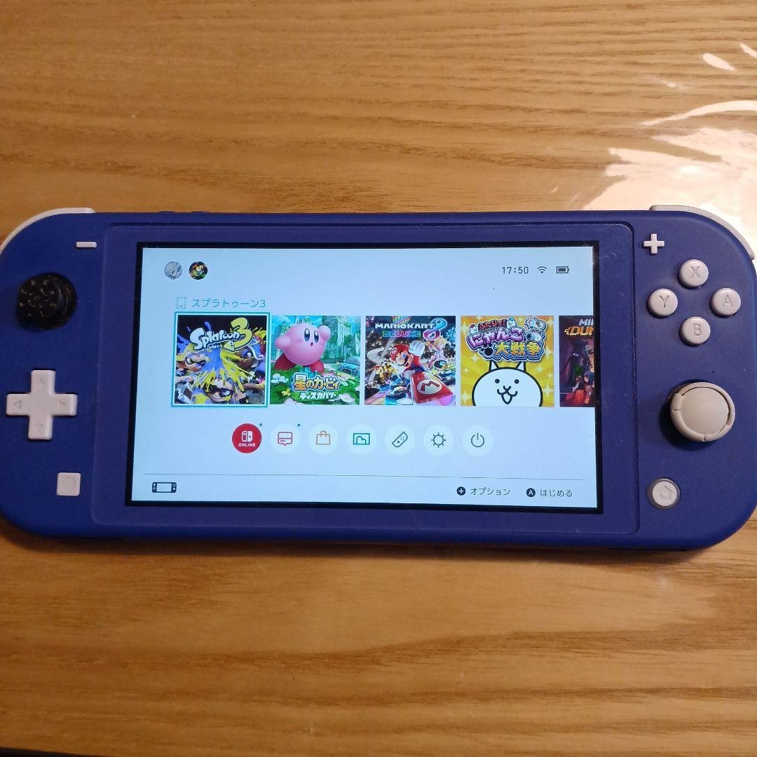 Nintendo Switch Lite 本体 ブルー　充電器セット。