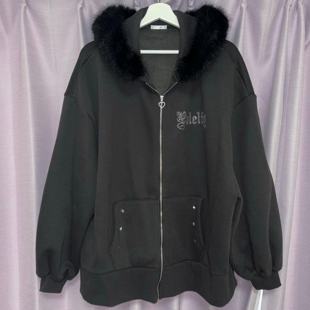 Pal elfy パルエルフィー ファー付きロゴパーカー