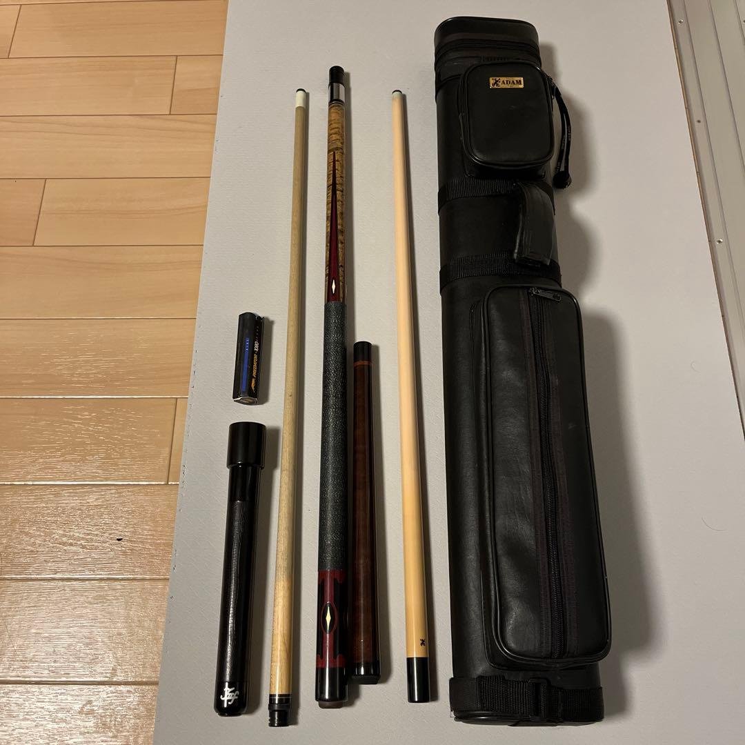 【たくむさん】ビリヤードキューセット ジャンプキュー ケース チョーク