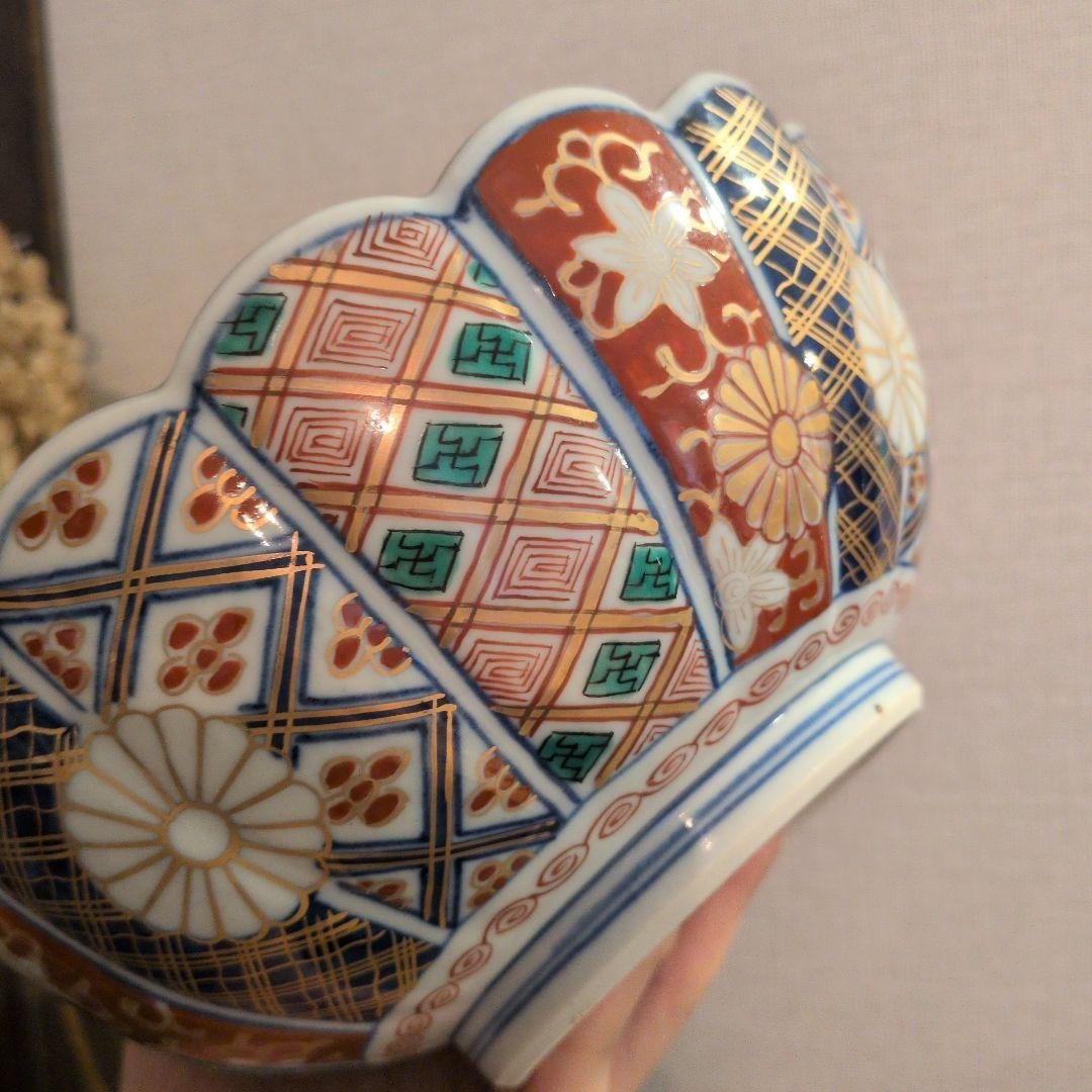 大聖寺伊万里　菊花文　菊花鉢型　お椀　1個　金襴手