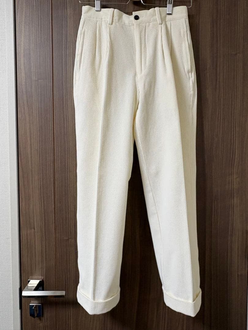 【未使用品】ジェルマーノ　per ビームスf コーデュロイスラックス　オフ白