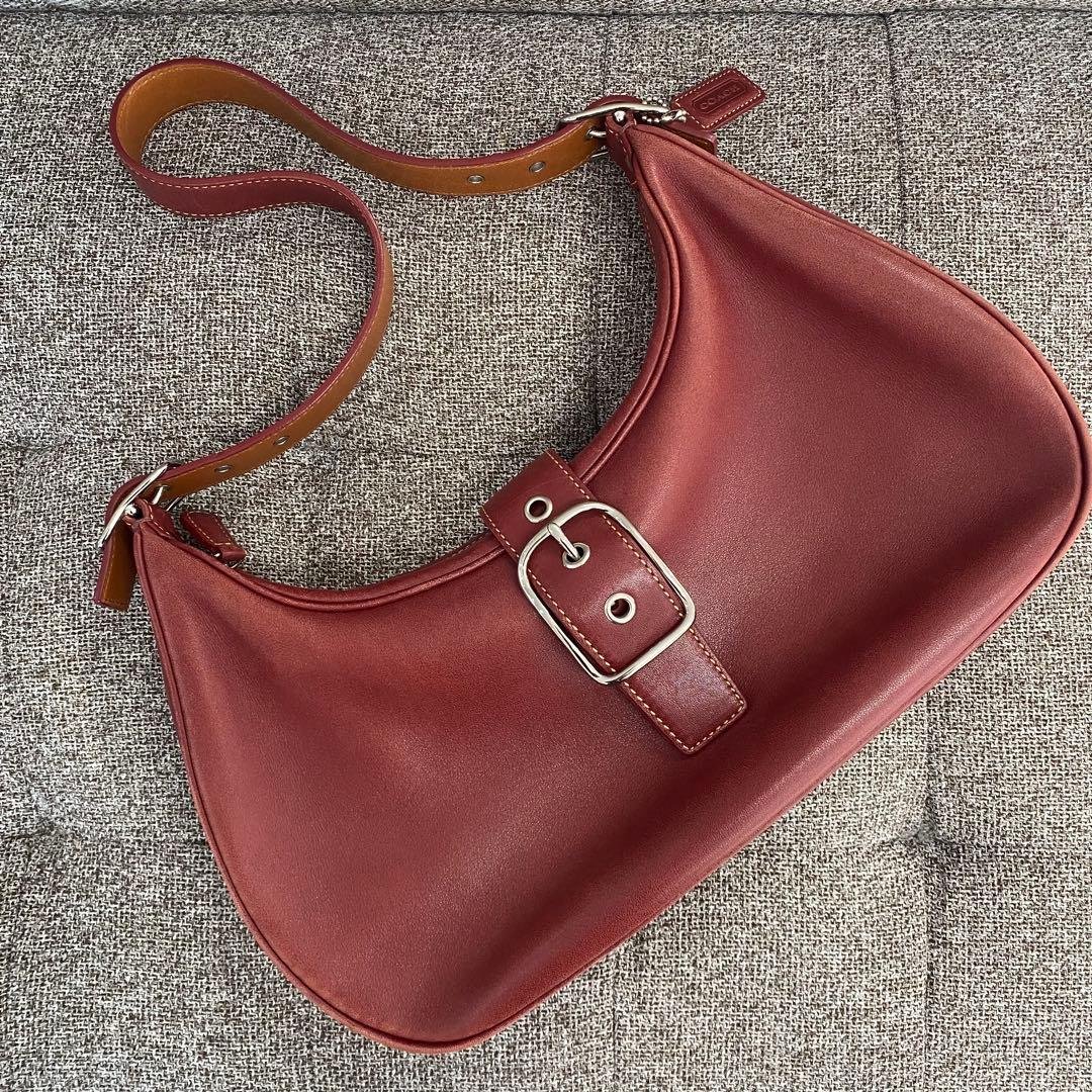 COACH コーチ ワンショルダーバッグ 7592 赤系 エンジ系 D16