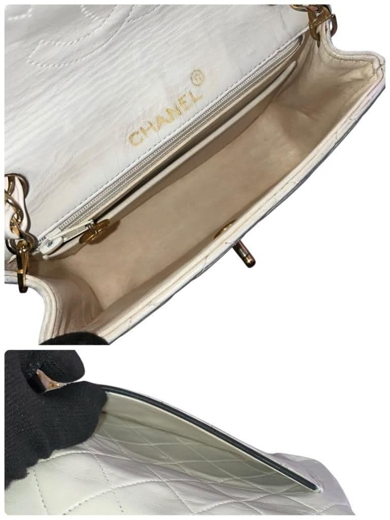 極美品 CHANELマトラッセ チェーン ショルダーバック アイボリー シール