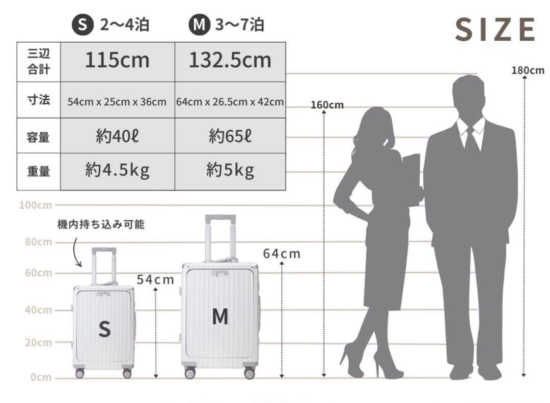 【美品】Libetee リベティ キャリーケース S マットシルバー