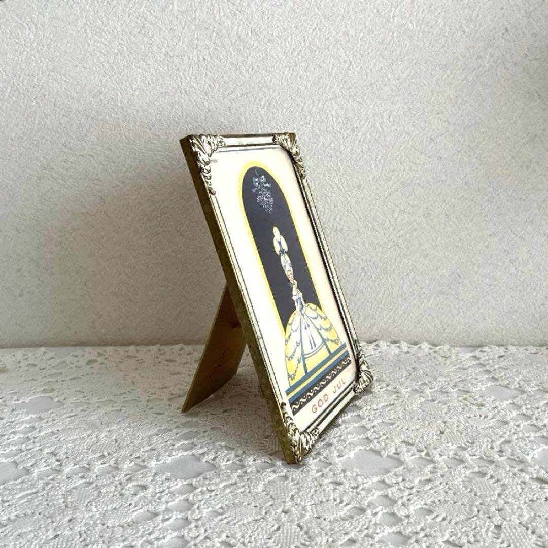 RT98 優美な装飾が美しい北欧ヴィンテージ 真鍮のフォトフレーム 16×11