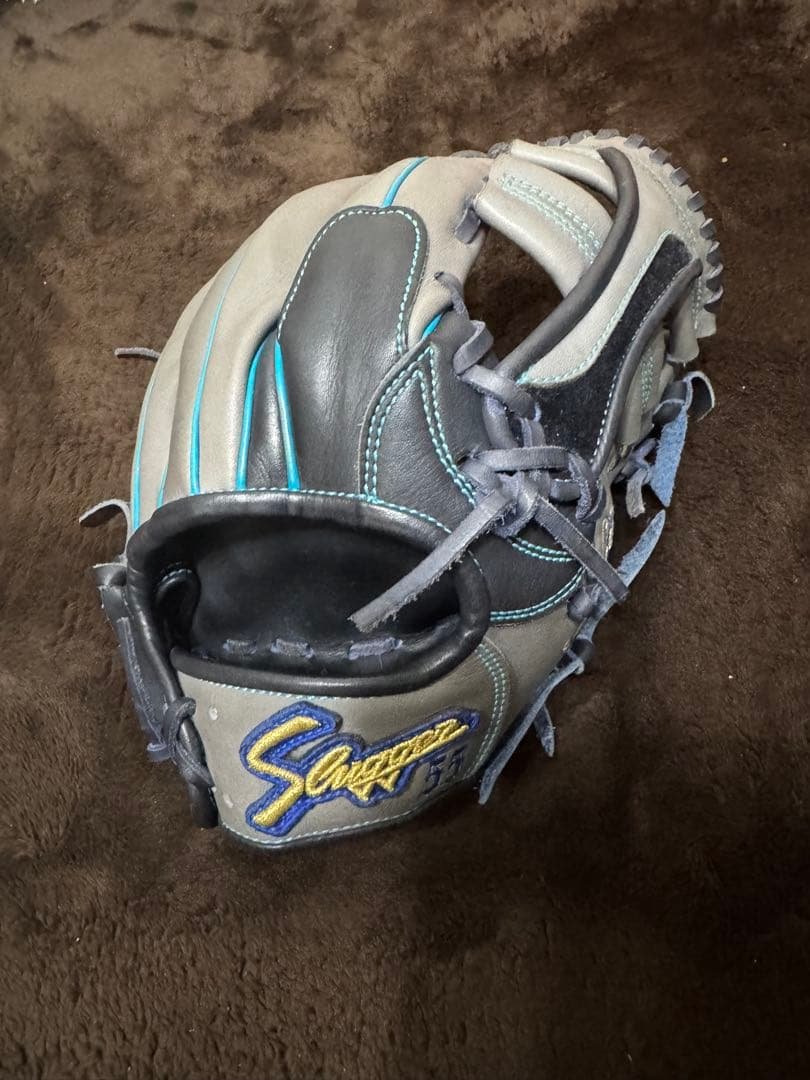 久保田スラッガー オーダー軟式グローブ グレー/青