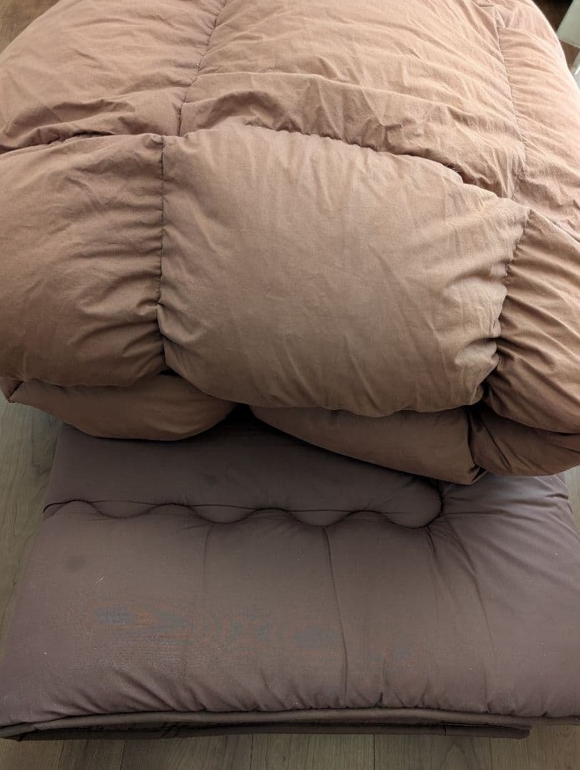 敷布団　掛け布団　ブラウン　 セミダブル 羽毛布団　敷き布団　極厚