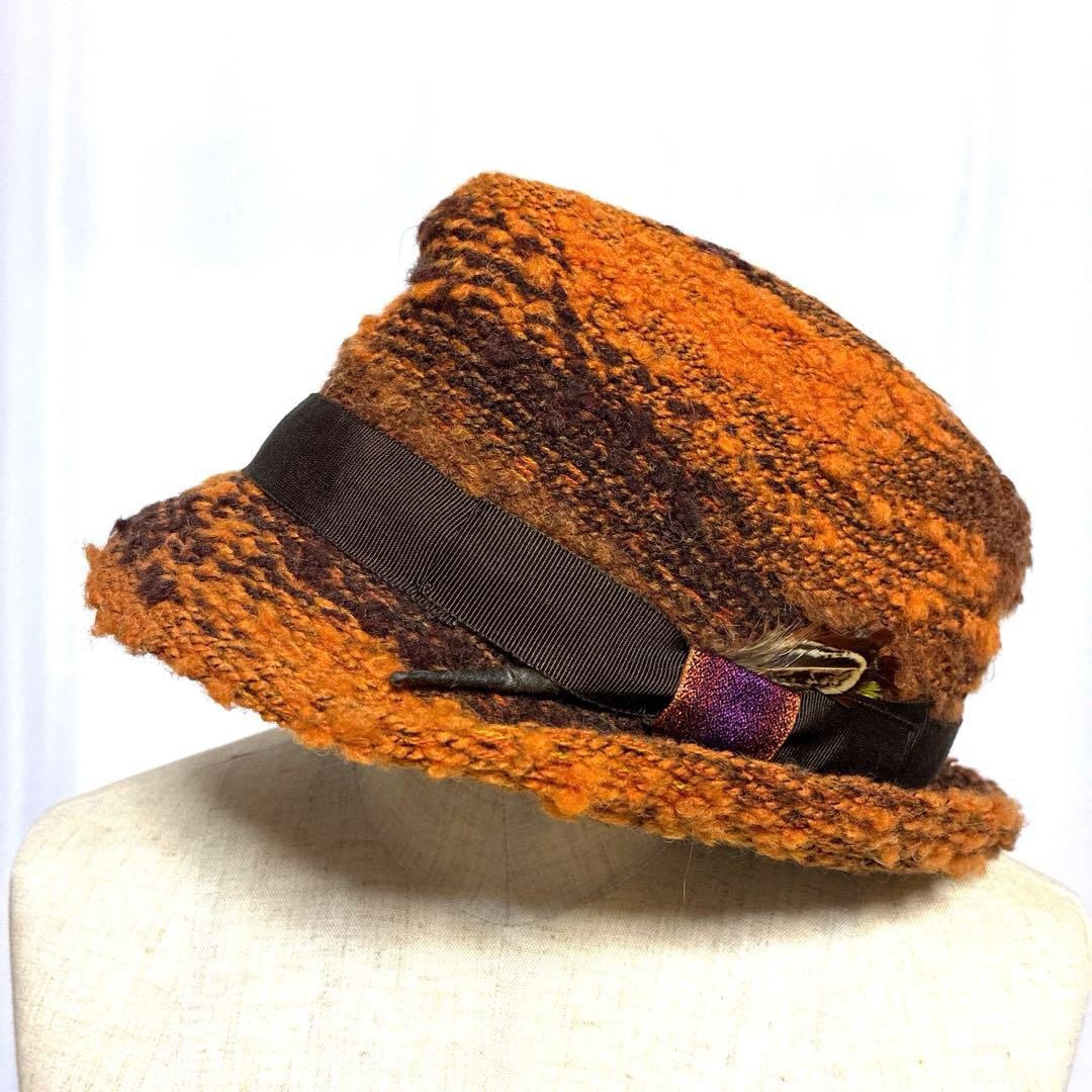 00s Weave Toshi イタリア製　　　　　　　ニットハット オレンジ茶
