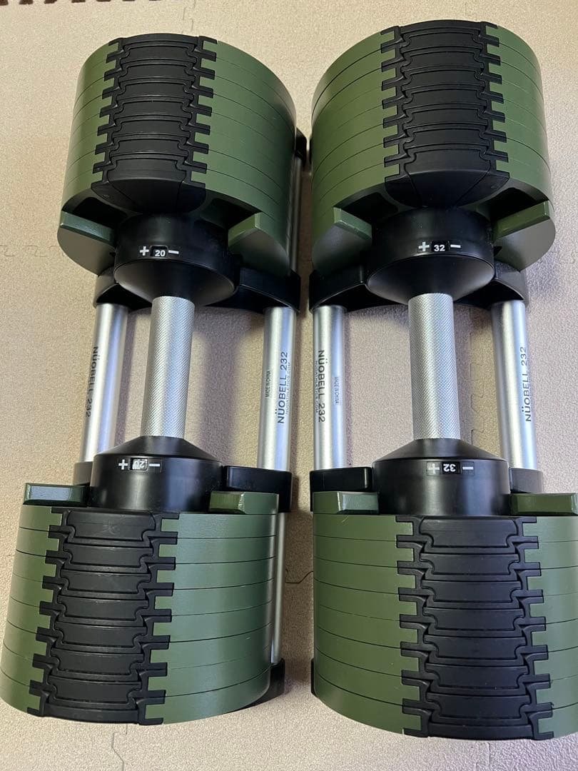 NUOBELL可変式ダンベル 32kg 2kg刻み　Green②