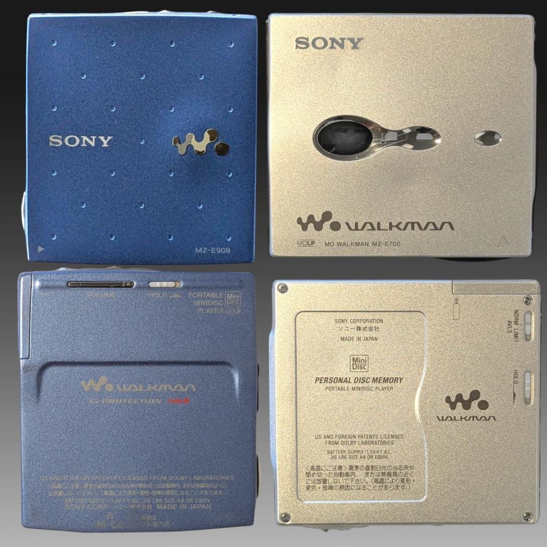 【稼働品】ソニーMDウォークマン2台 充電器・充電池付 カセット多数付 SONY
