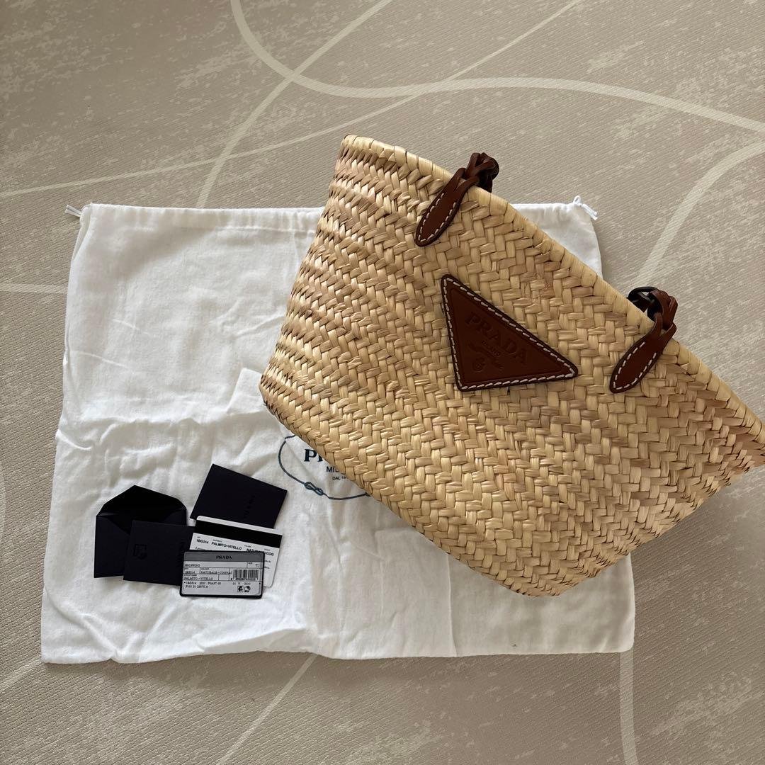 Prada ストロー かごバッグ 保存袋付き　プラダ　正規品