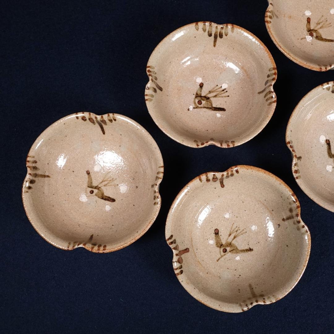 13代 中里太郎右衛門窯 絵唐津 銘々皿 小皿 5客 共箱