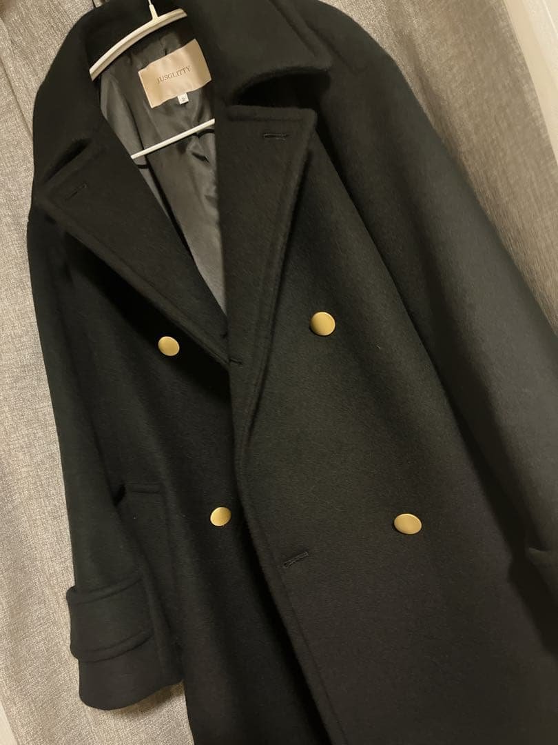 美品JUSGLITTY スタンダードPコート　黒