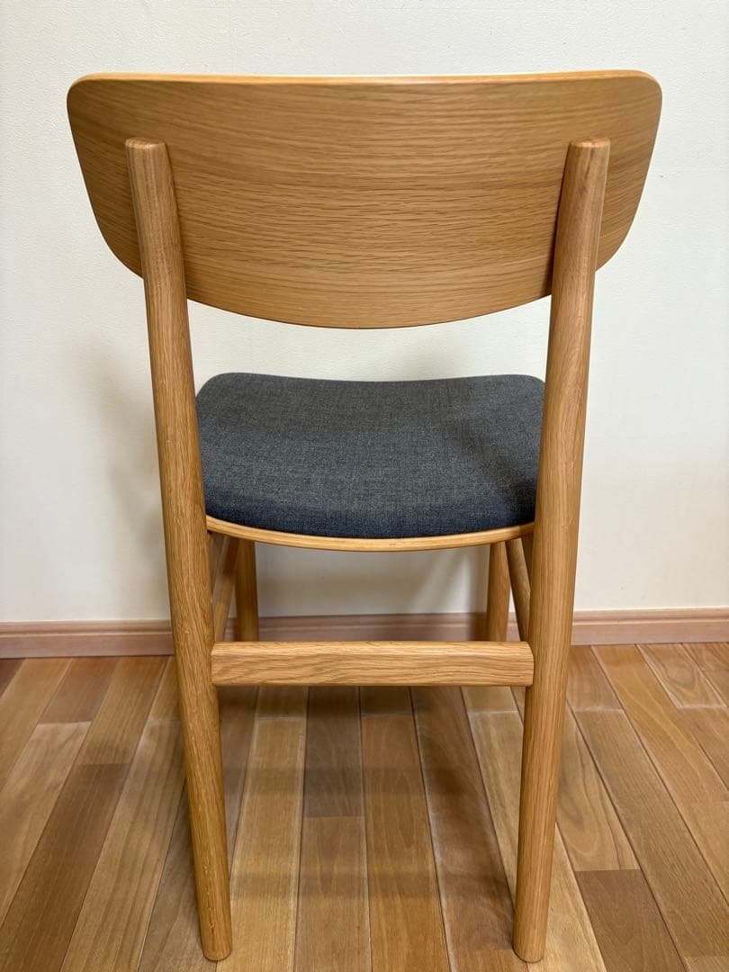 無印良品　ラウンドチェア　布座　オーク　　使用期間８ヶ月　美品　②