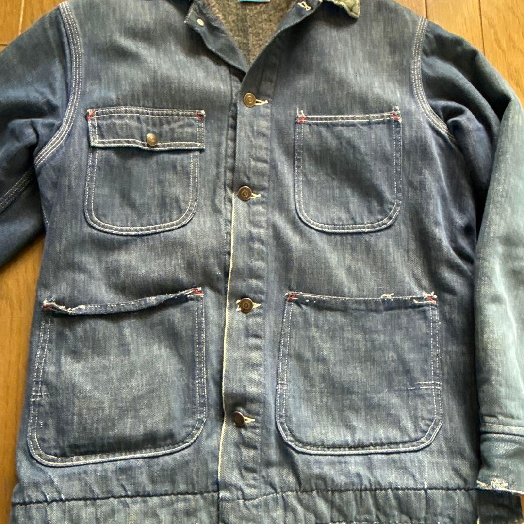 ガ*い様 希少　60s70s Sears デニムカバーオール ブランケット　コー