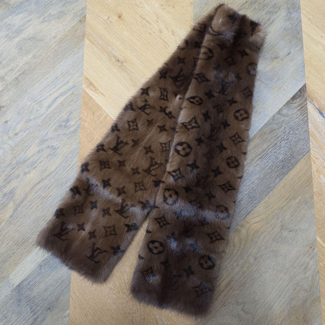 超美品 ルイヴィトン マフラー モノグラム エシャルプヴィゾン ミエル