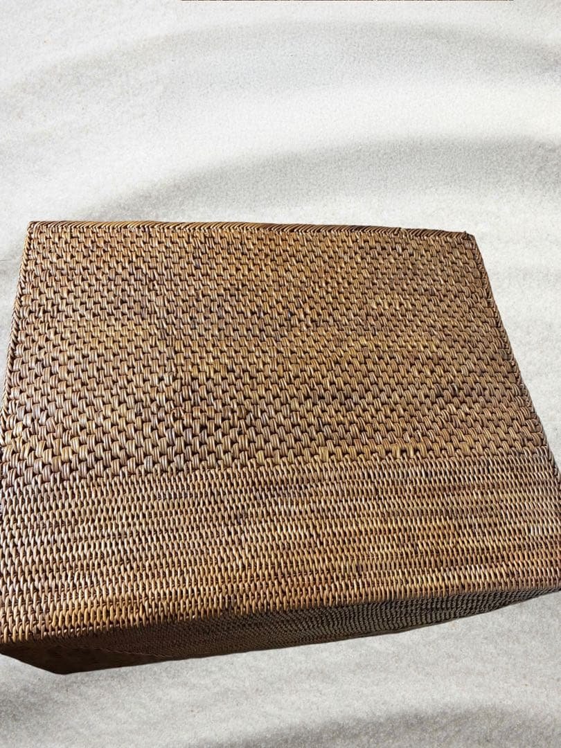 【未使用】バリ島直輸入 特大アタバスケット ランドリー・収納 巾着内布付き