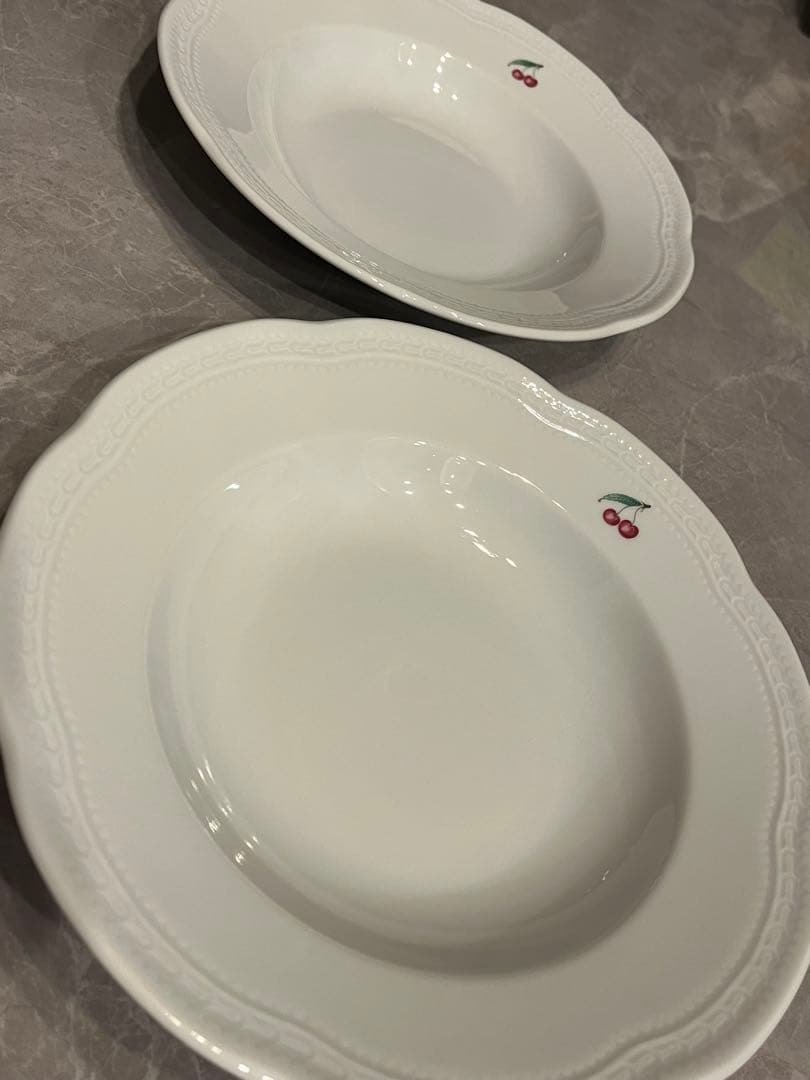 リチャードジノリ　ボンジョルノチェリー　25センチペアディナー皿