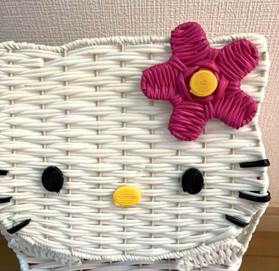 キティ 藤風カゴ 小物入れ 編みかご 激レア 当時物 平成レトロ レトロ