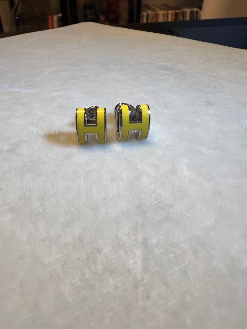 美品エルメスミニポップ　シルバー イエロー