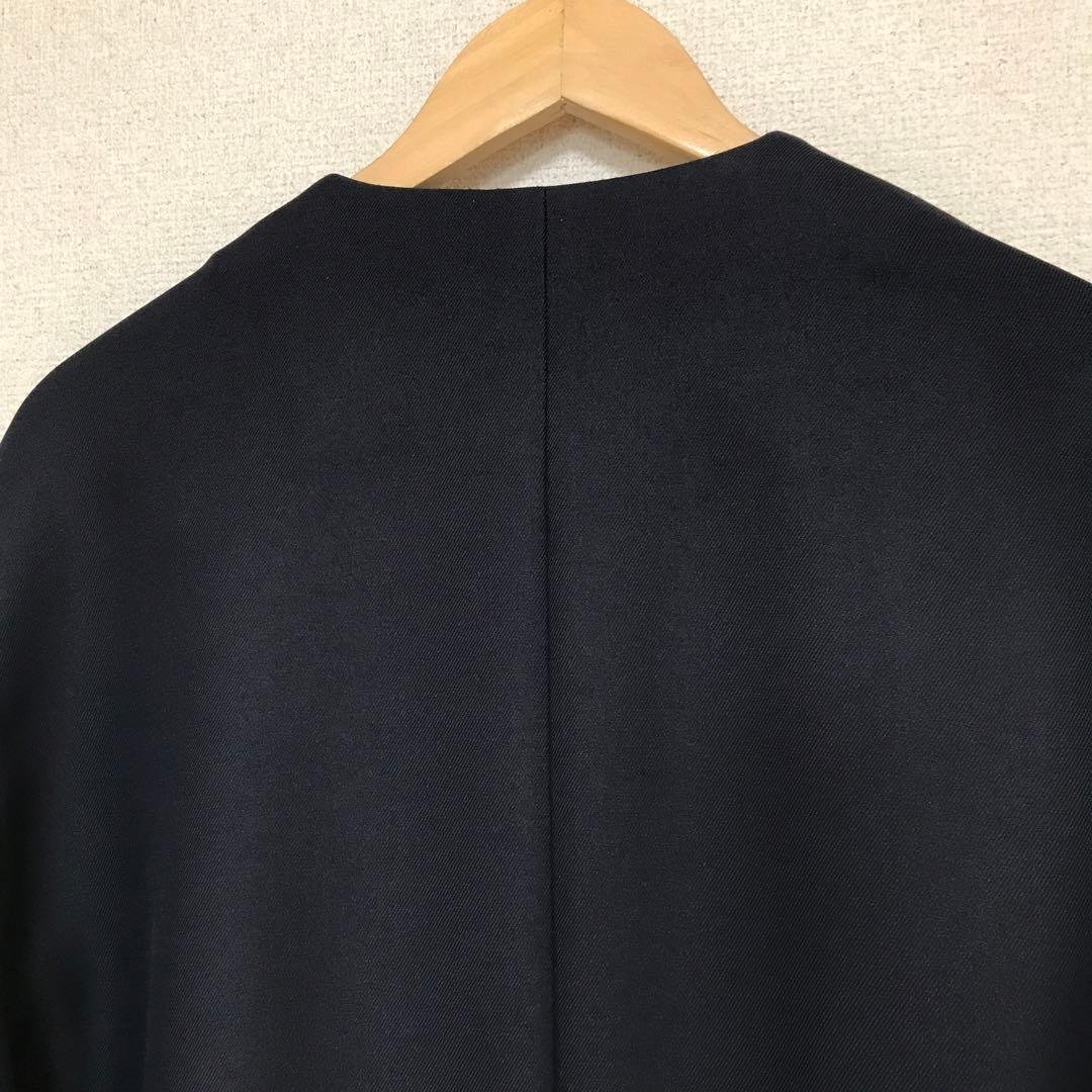 NOBLE トリプルクロスCネックショートコート　サイズ36 ネイビー