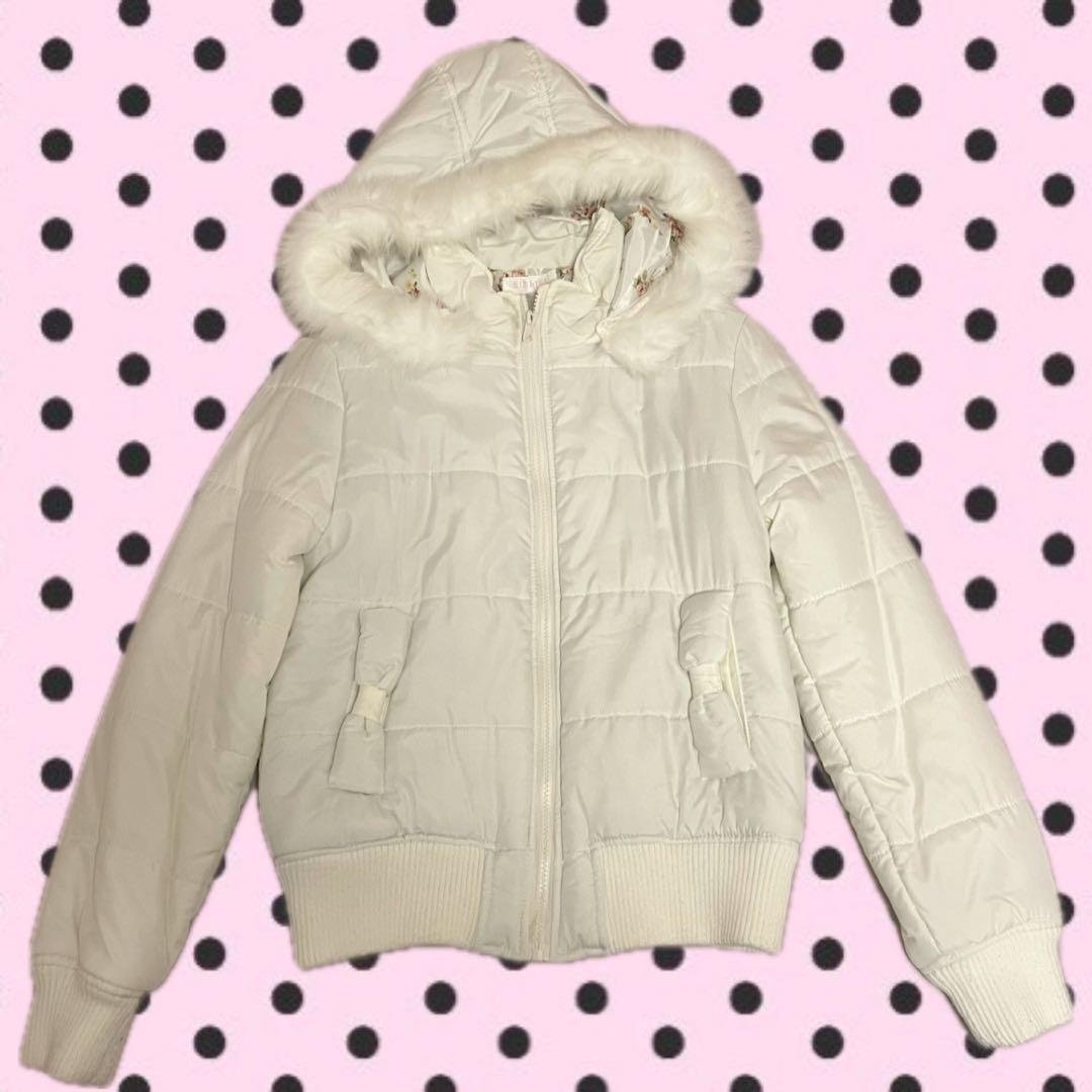 LIZLISAブルゾンホワイトリボン姫ギャル姫カジ姫系ファー