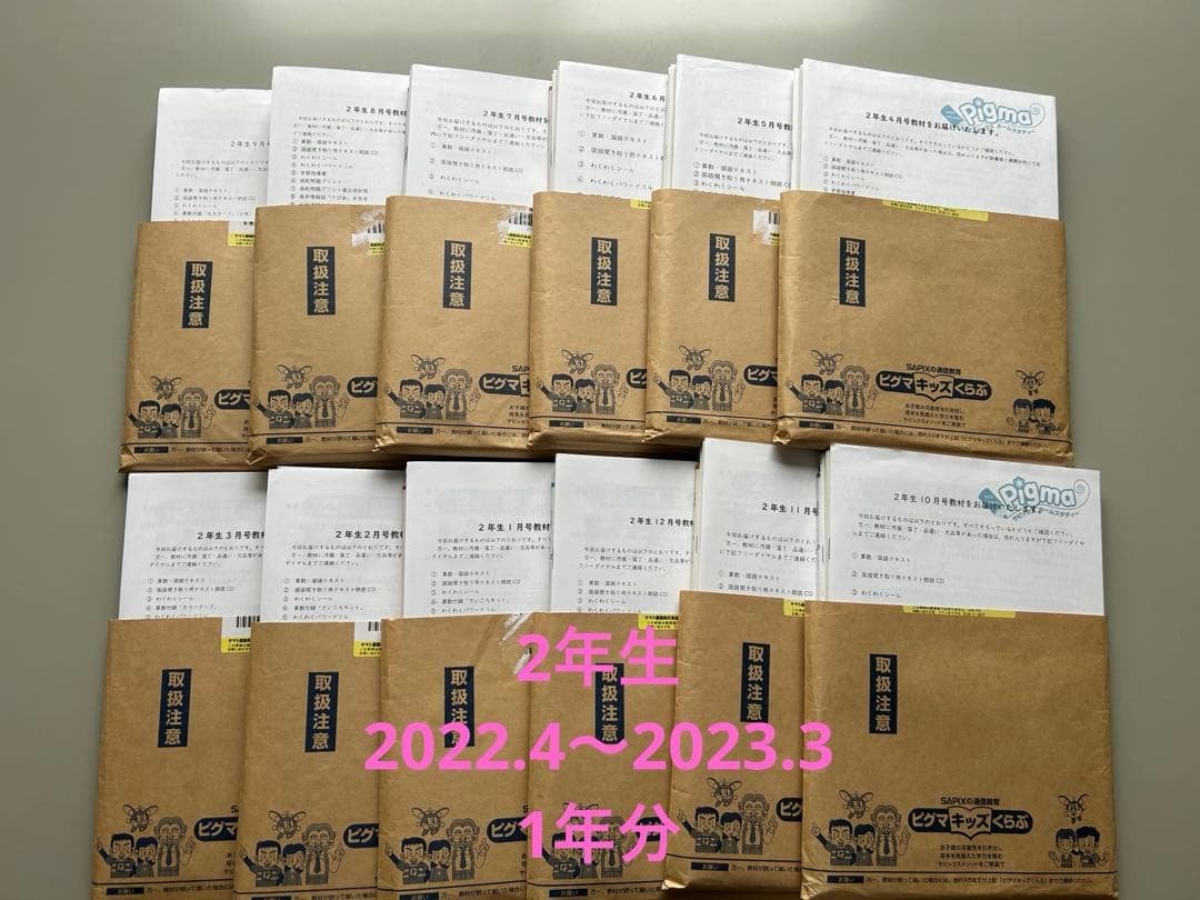 未記入　ピグマキッズくらぶ　小学2年生　2022年4月～2023年3月　1年分