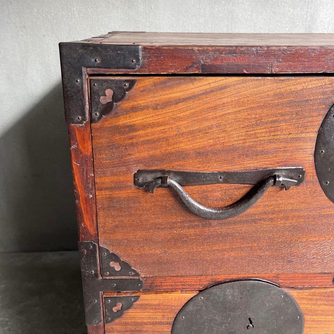 和製アンティーク 明治大正期 会津箪笥 引手金具 小振りサイズ 引き出し