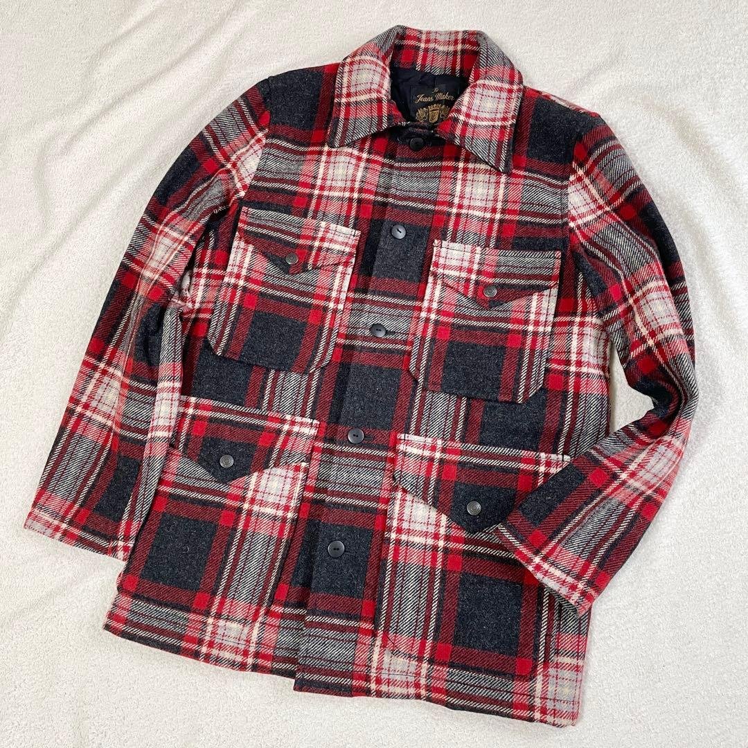 極美品 サイズ36 フルカウント マッキーノジャケット レッドチェック 日本製