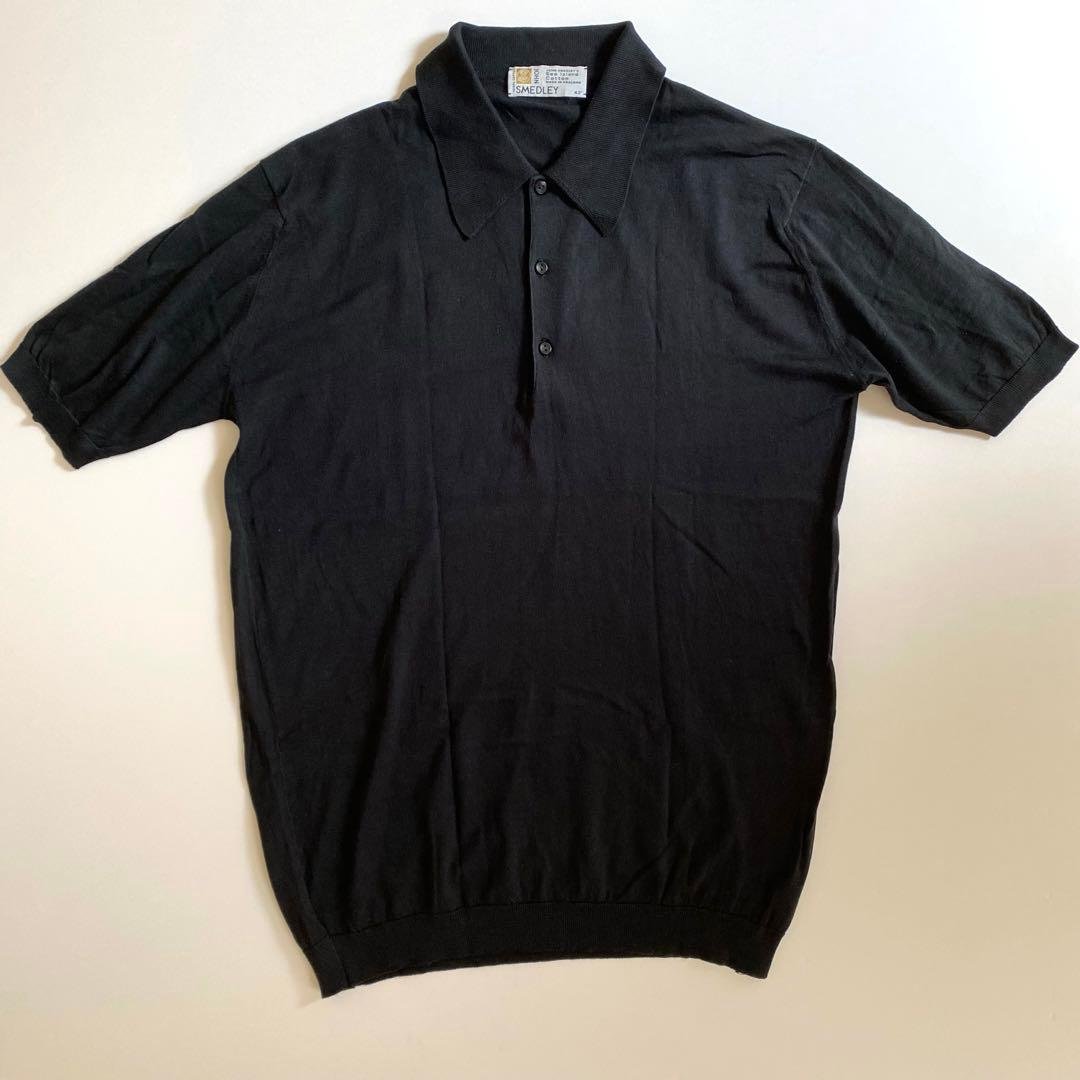 美品 イギリス製 john smedley ニットポロ シーアイランドコットン