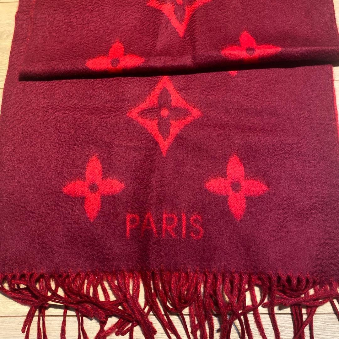 美品　LOUIS VUITTON レッド ストール マフラー 即日発送　ゆなさま