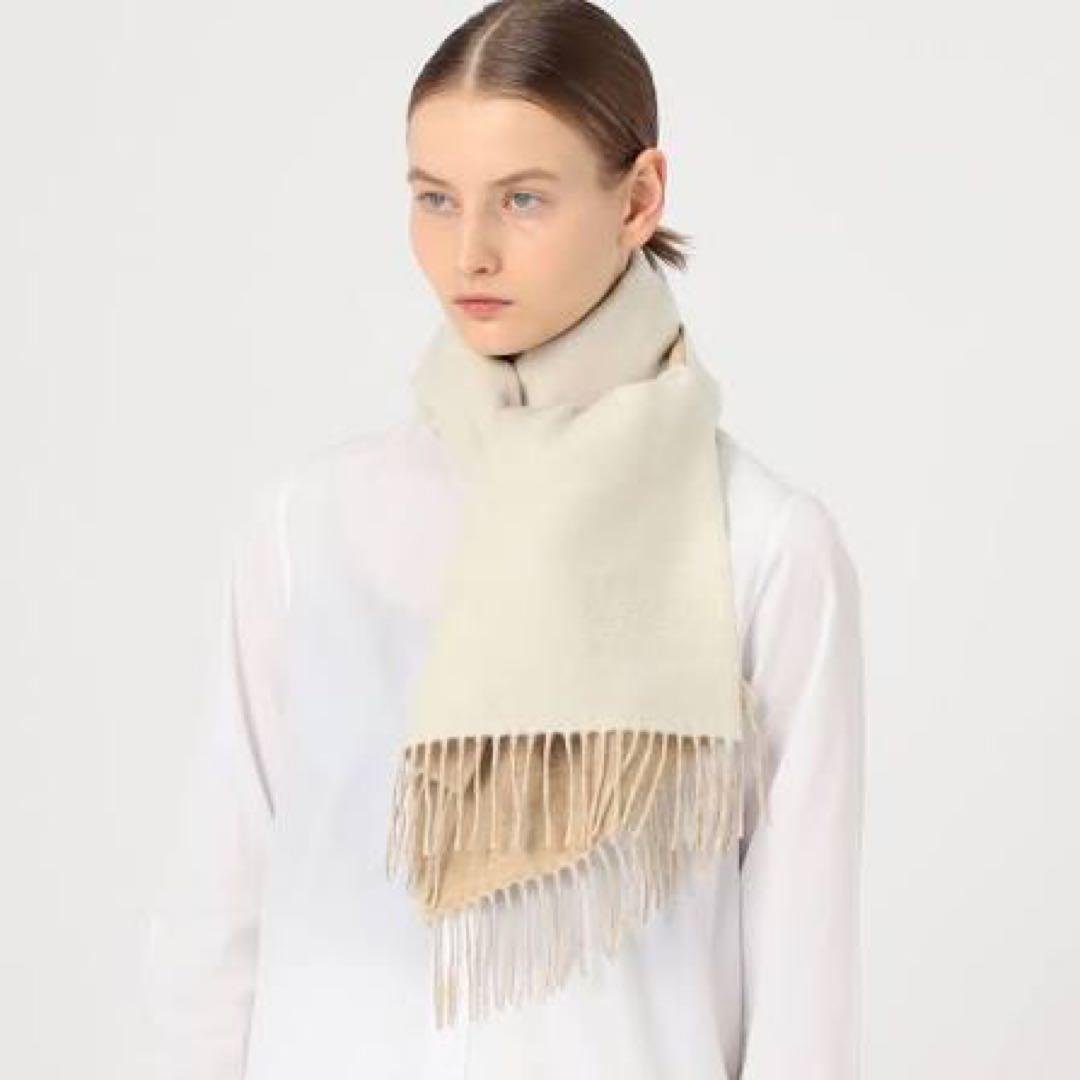 LOEWE アナグラム マフラー アイボリー　カシミア混　ユニセックス