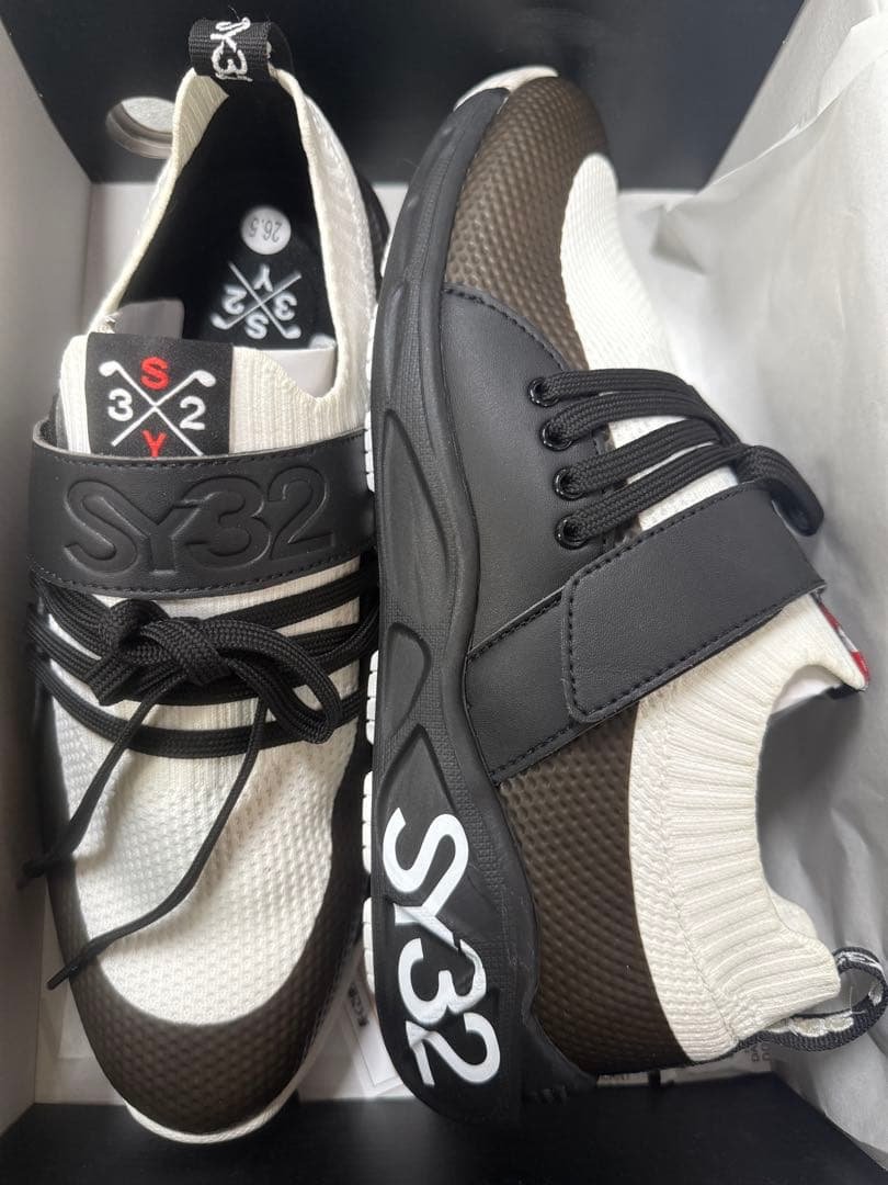 半額‼︎SY32 ゴルフシューズ 26.5cm ホワイト/ブラック