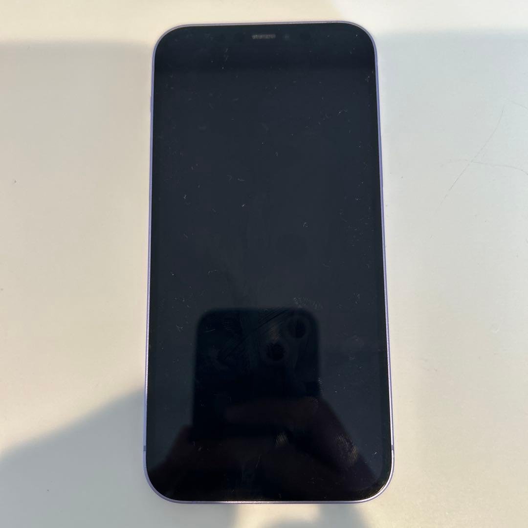 ＊背面ガラス、カメラ割れありiPhone 12 パープル　64GB SIMフリー