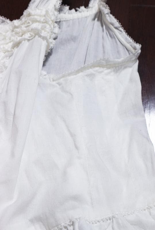 ピンクハウス♡綿ローンの段々フリル♡サテンリボンデザインのキャミソールワンピース