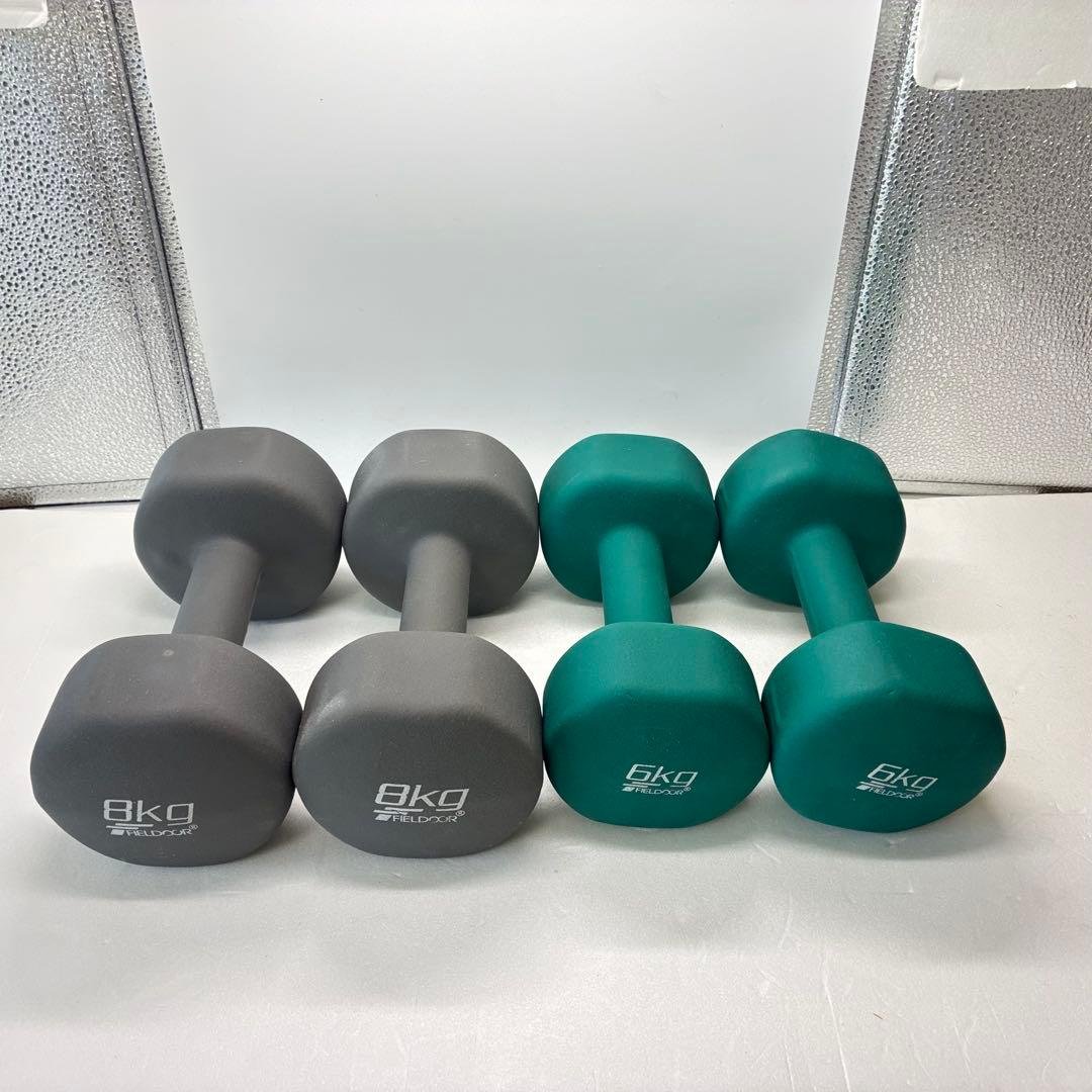 FIELDOOR 8kg 6kg ダンベル 2個セット