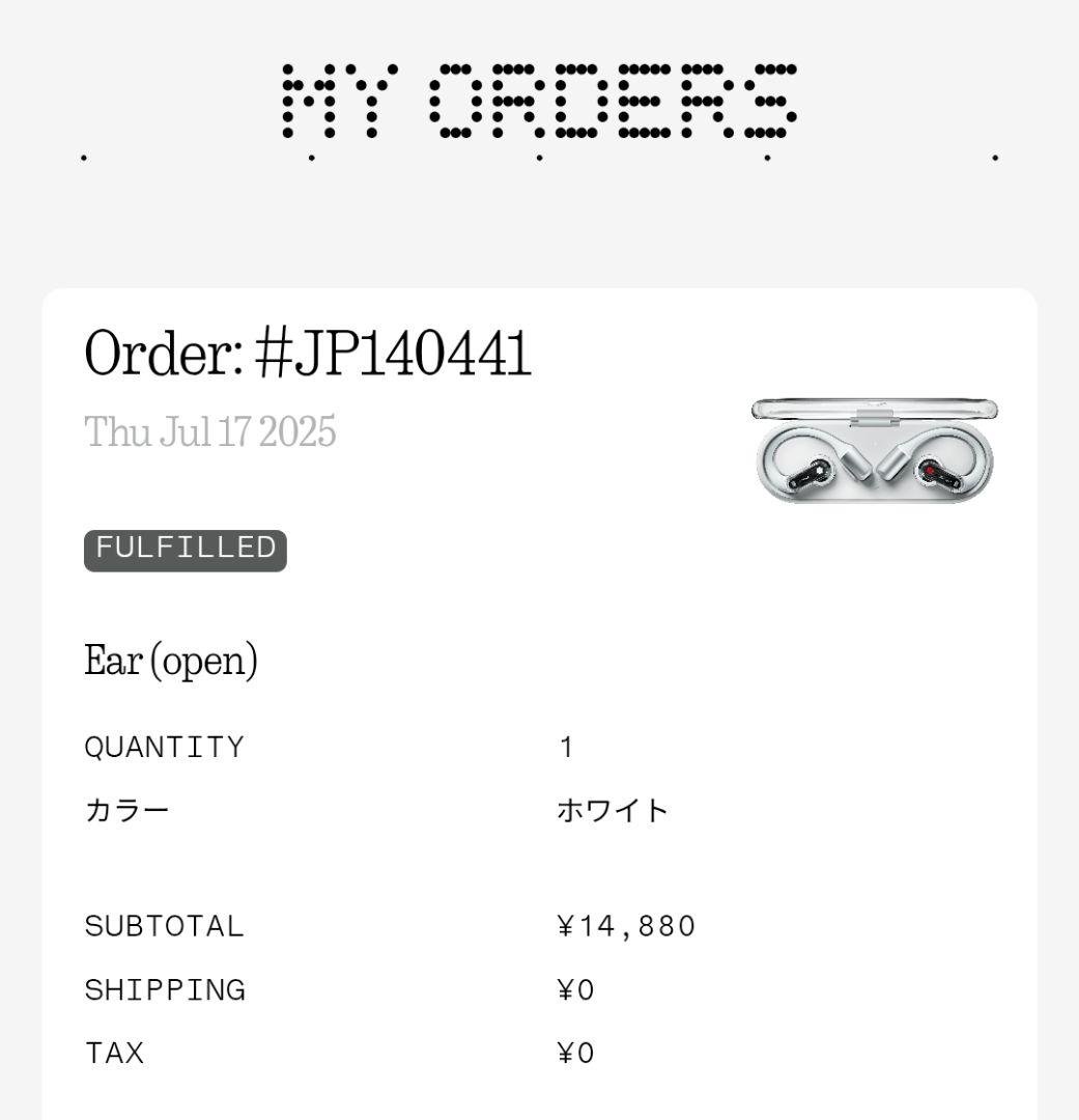 Nothing Ear (open) オープンイヤーイヤホン