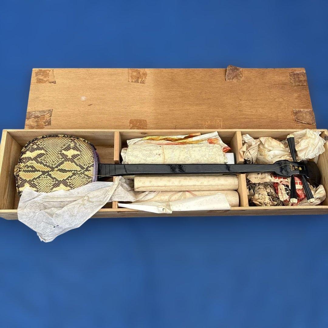 C015 三線　蛇革　蛇皮　※人工ではないとは思いますが判断できません