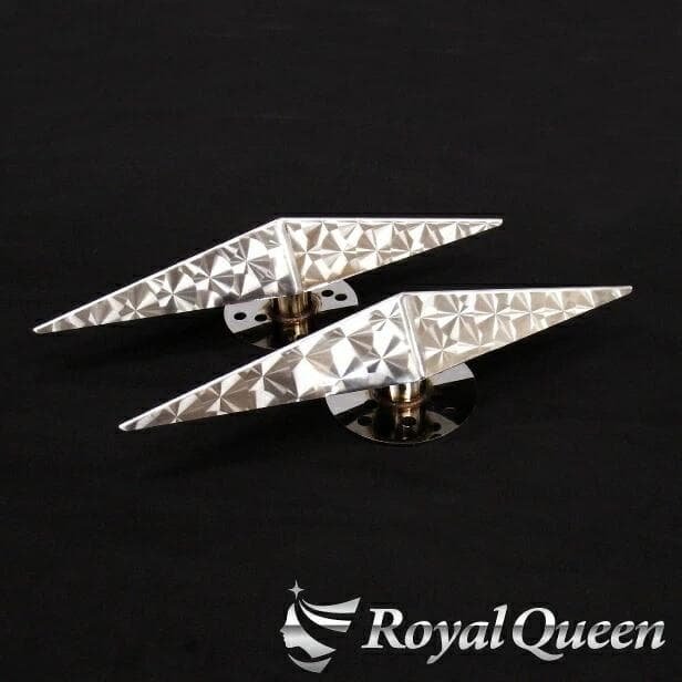 0591 一文字型スピンナー ウロコ柄 19.5インチ 3穴4穴兼用 2個セット