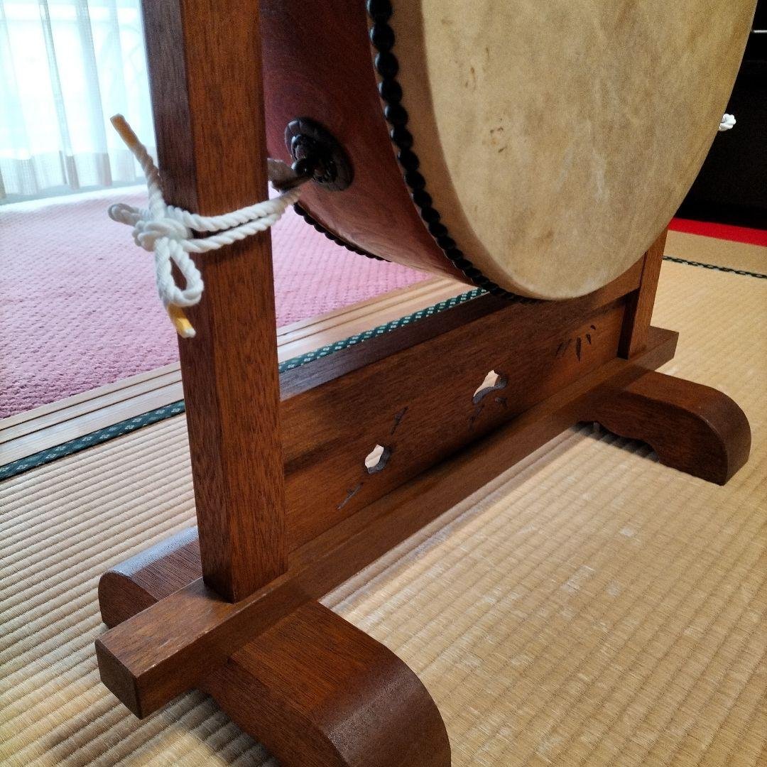 和太鼓　平胴太鼓　鳥居台付き　1.5尺 約45cm 中古良品