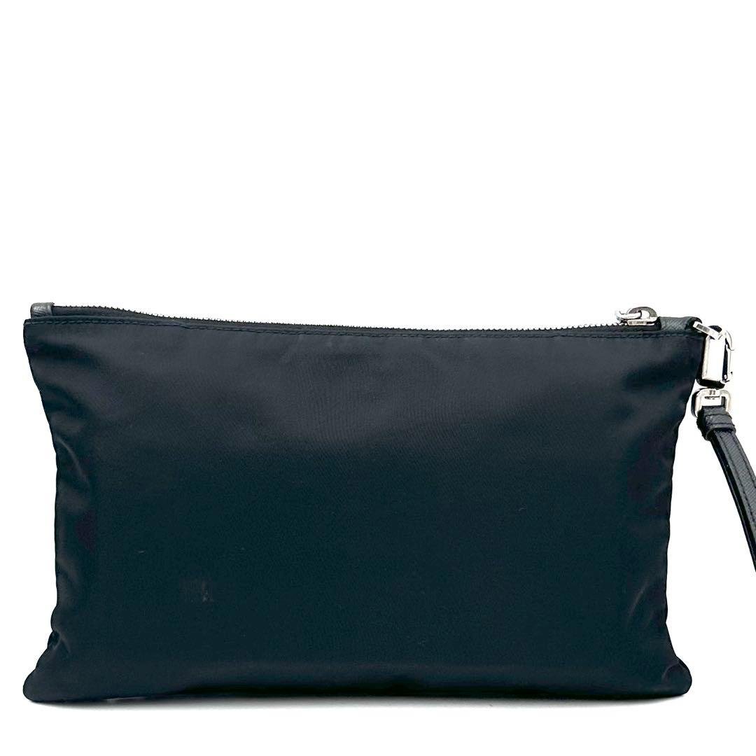《極美品/現行》ギャラ付 PRADA サフィアーノ ストラップ クラッチバッグ