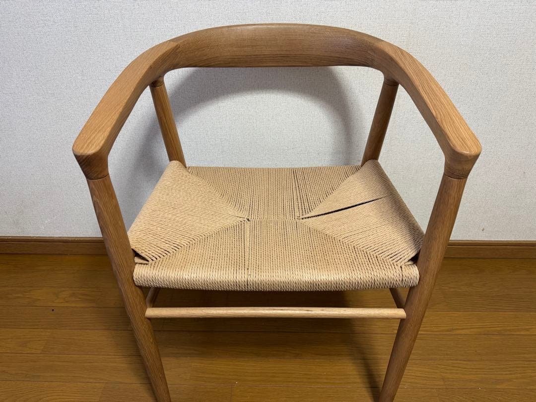 【本日のみ値下げ】無印オーク材ペーパーコードアームチェア
