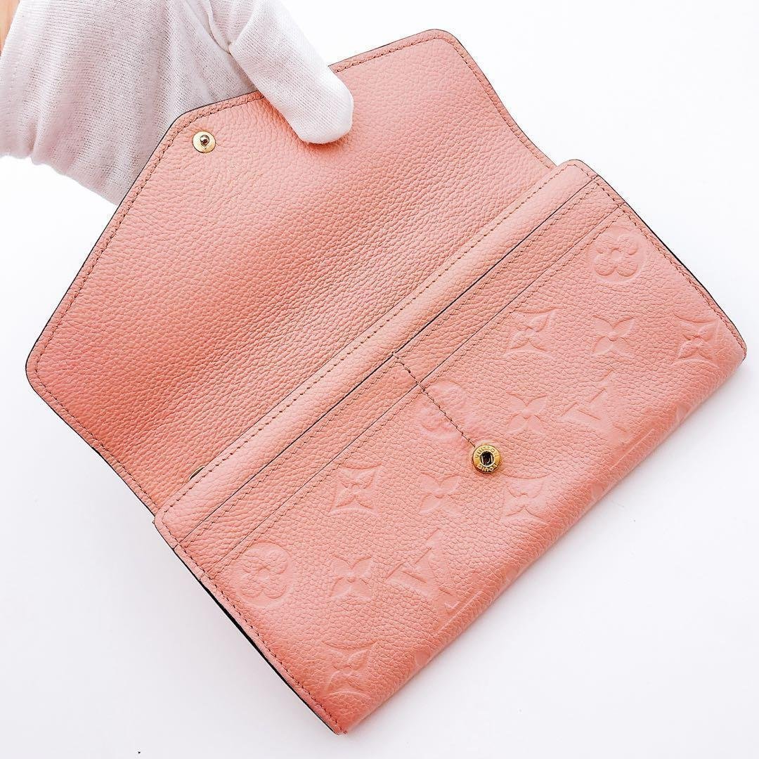 【美品】ルイヴィトン ポルトフォイユ サラ アンプラント 長財布 ピンク