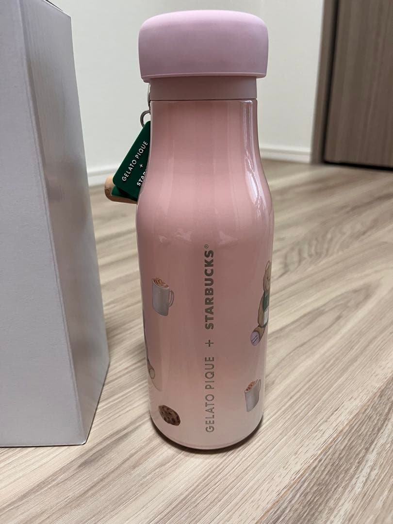 スターバックス　ジェラートピケ リッドカバー ステンレスボトル ピンク