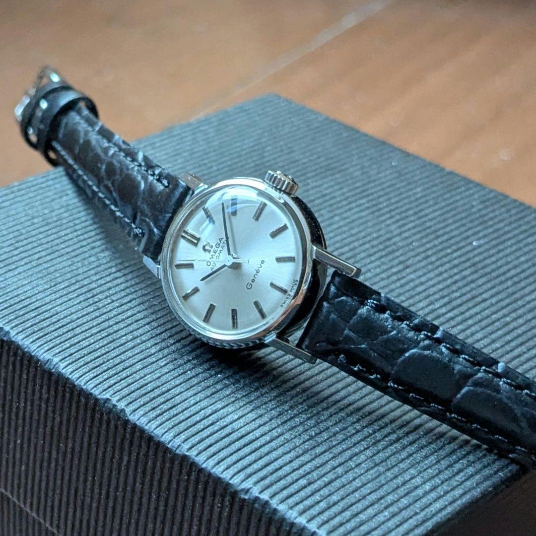 オメガ ジュネーブ 自動巻き レディース ラウンド 秒針付き オーバーホール済み