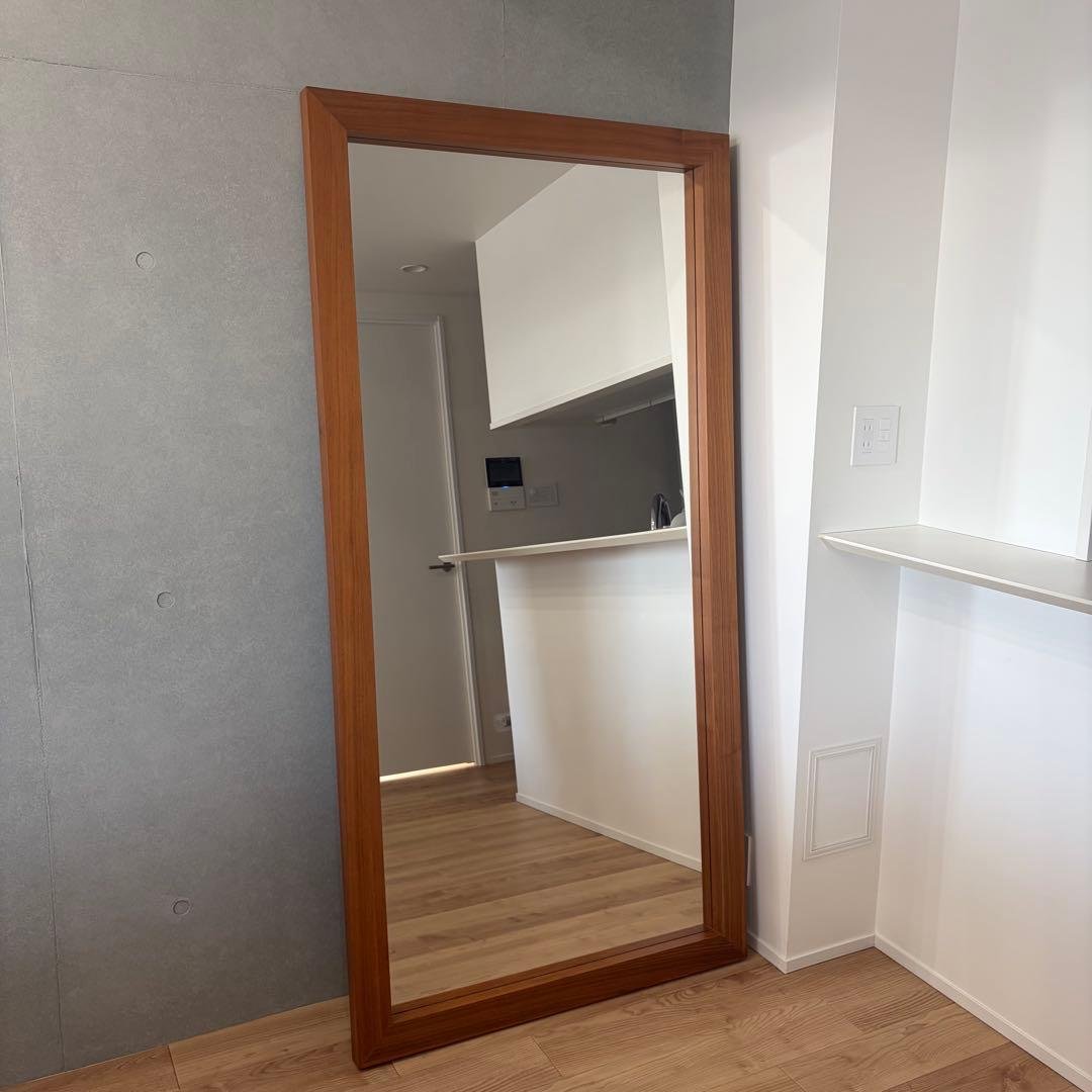 ACTUS 大型 ガラスミラー 全身鏡 姿見鏡 スタンドミラー 木製フレーム 鏡