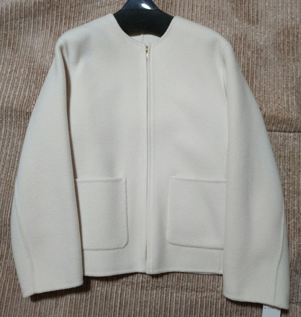 タグ付　23区　ノーカラー　ウール　ショート　コート　ブルゾン　ジャケット