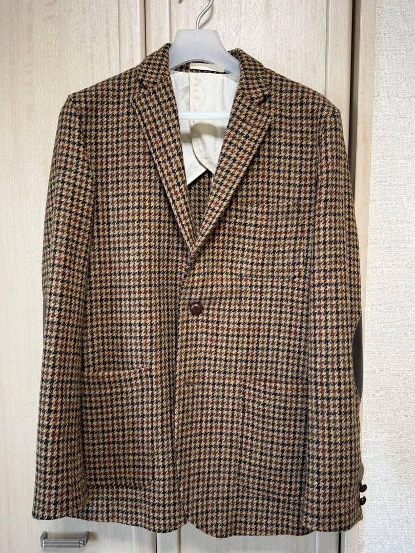 BEAMS＋ ハリスツイード テーラードジャケット XL ガンクラブチェック