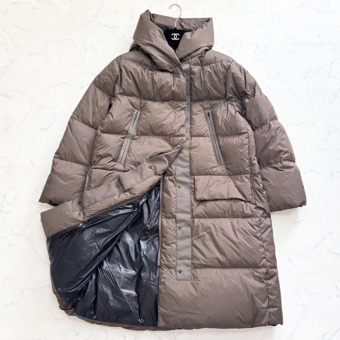 UNIQLO +J ダウンロングコート フード L ブラウン レディース