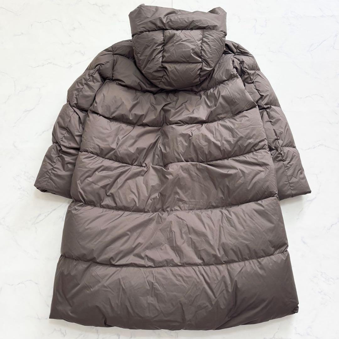 UNIQLO +J ダウンロングコート フード L ブラウン レディース